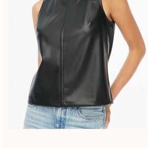 J. Crew Factory Black leather top
